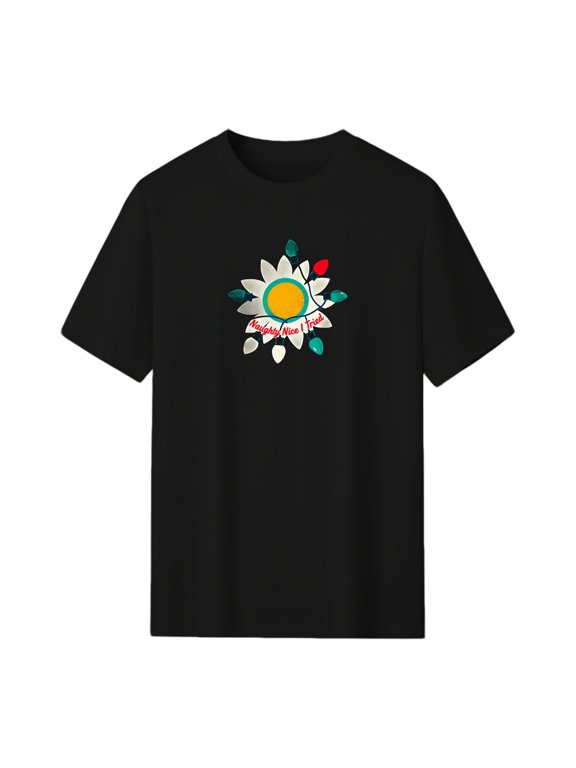 Christmas Lights String Graphic Tee, Black Unisex T-Shirt