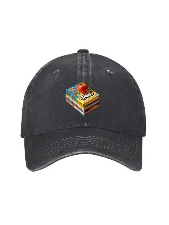 Little Scholar Stacked Books Baseball Cap, Adjustable Dad Hat