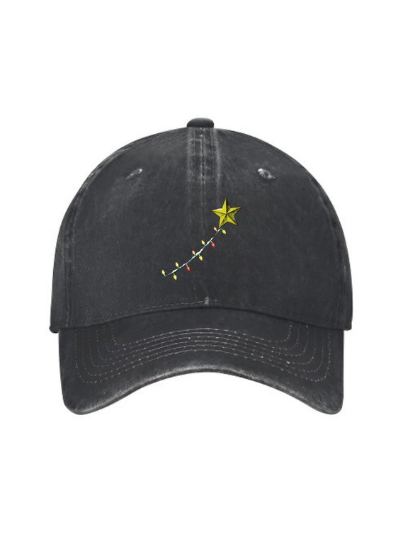 Christmas Tree Lights Baseball Cap, Washed Cotton Dad Hat