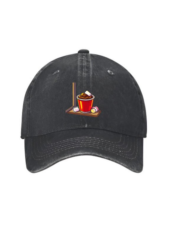 Cocoa Cup with Marshmallows Baseball Cap, Adjustable Dad Hat