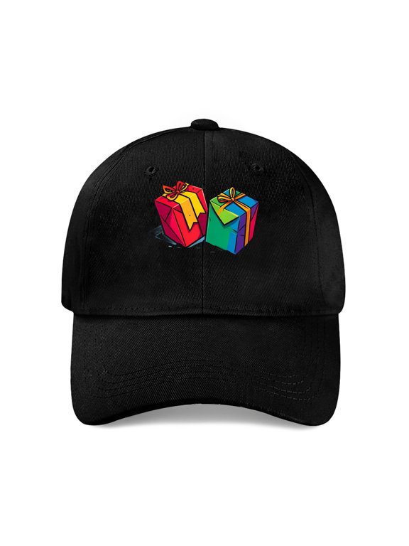 Colorful Boxes Holiday Baseball Cap, Cotton Twill Dad Hat
