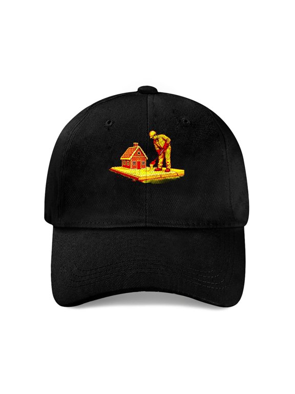 Construction Worker Pouring Baseball Cap, Cotton Twill Dad Hat