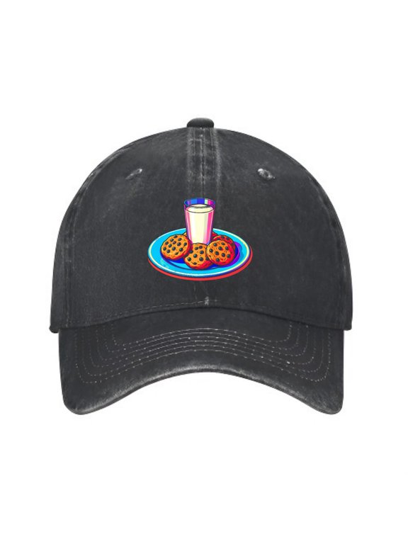Cookies and Milk Baseball Cap, Washed Cotton Dad Hat