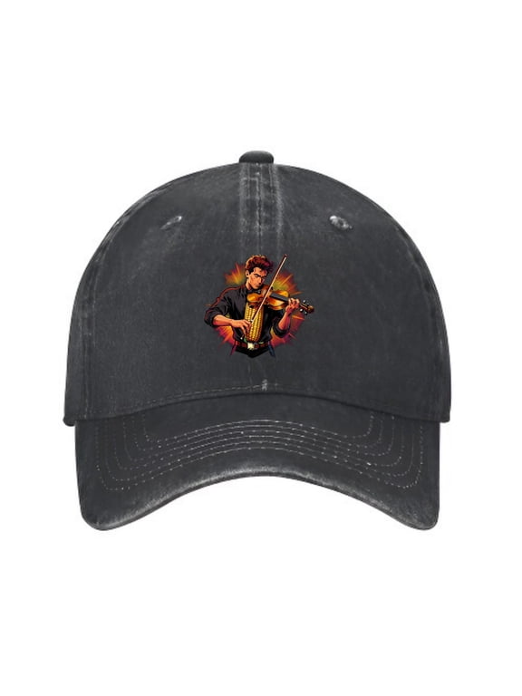 Corn Cob Violinist Baseball Cap, Washed Cotton Dad Hat