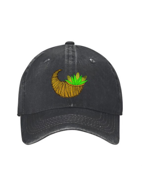 Cornucopia Corn Thanksgiving Baseball Cap, Adjustable Dad Hat