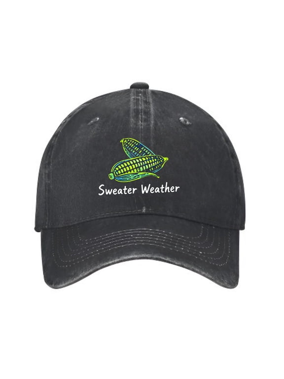 Corn on the Cob Sweater Baseball Cap, Washed Cotton Dad Hat