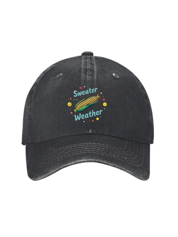 Corn on the Cob Sweater Baseball Cap, Washed Cotton Dad Hat