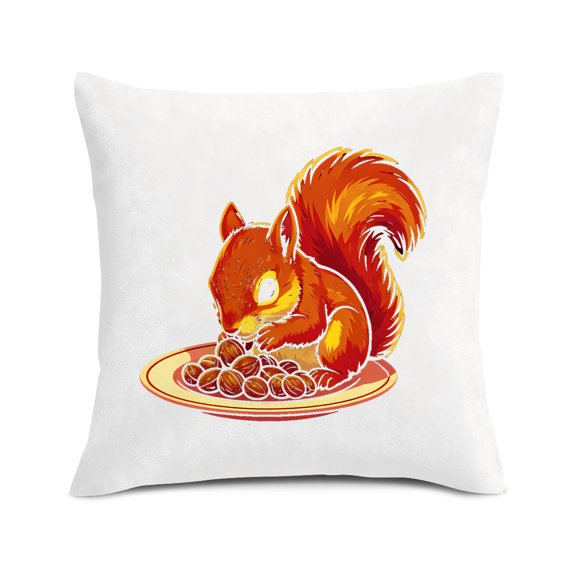 LNFAUEAPRINT Cute Squirrel Eating Nuts Throw Pillow Covers 18x18, Set of 2