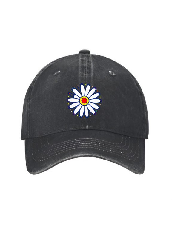 Daisy Baseball Cap, Washed Cotton Adjustable Dad Hat