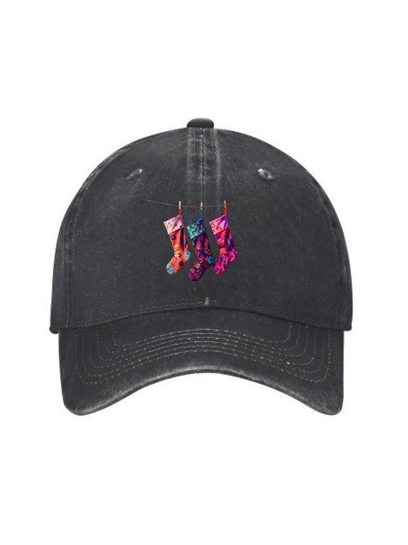 Decorated Christmas Tree Baseball Cap, Washed Cotton Dad Hat