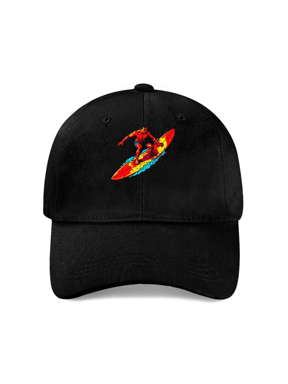 Dynamic Surfer on Vibrant Baseball Cap, Cotton Twill Dad Hat