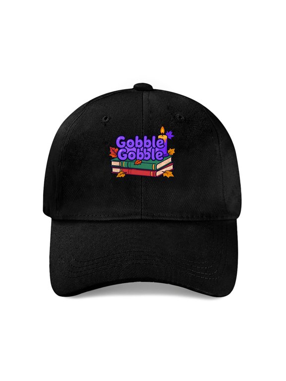 Fall Book Stack Baseball Cap, Cotton Twill Adjustable Dad Hat