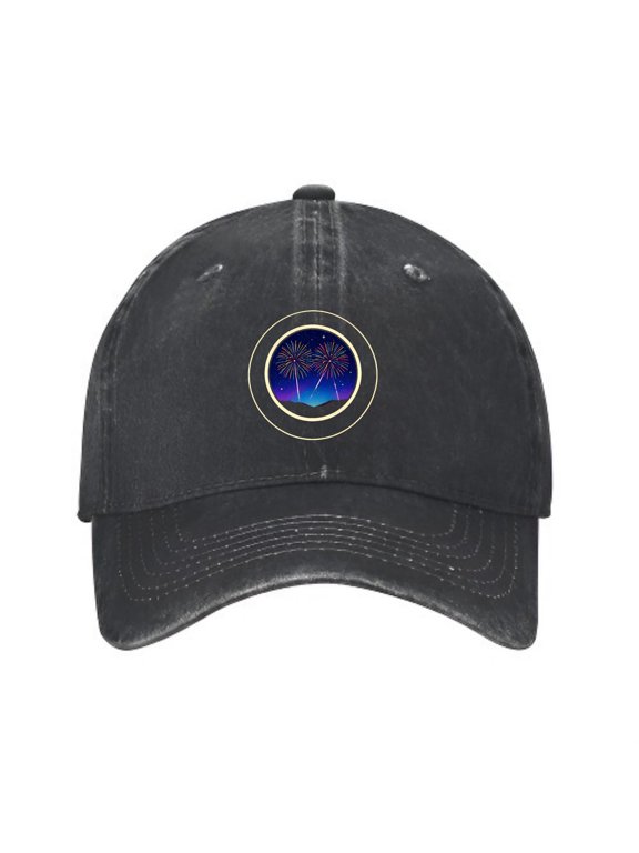 Fireworks Night Sky New Year Baseball Cap, Adjustable Dad Hat