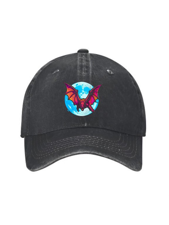 Flying Bat Baseball Cap, Washed Cotton Adjustable Dad Hat