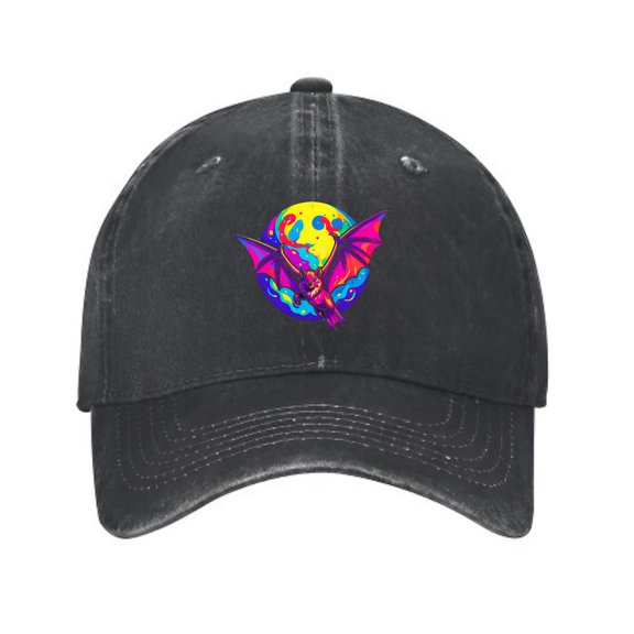 LNFAUEAPRINT Flying Bat Baseball Cap, Washed Cotton Adjustable Dad Hat