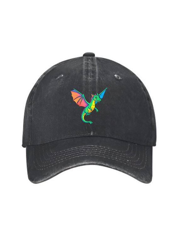Flying Dragon Baseball Cap, Washed Cotton Adjustable Dad Hat