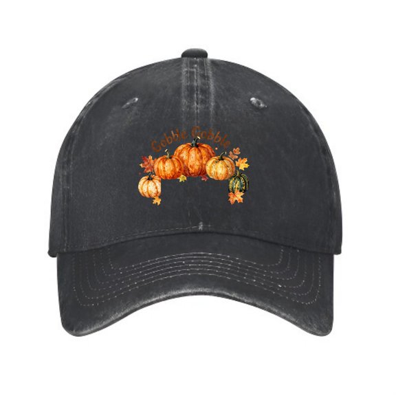 LNFAUEAPRINT Gobble Gobble Pumpkin Baseball Cap, Washed Cotton Dad Hat