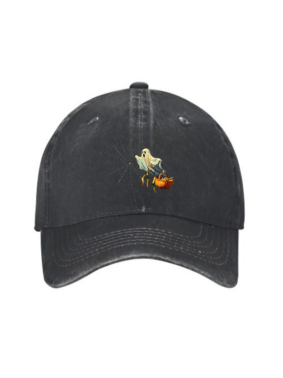 Halloween Ghost Baseball Cap, Washed Cotton Adjustable Dad Hat