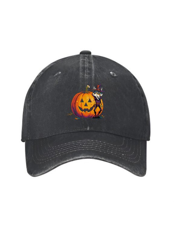 Halloween Wolf Witch Baseball Cap, Washed Cotton Dad Hat