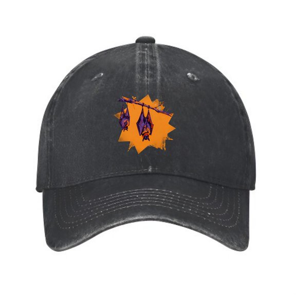LNFAUEAPRINT Hanging Bats - Halloween Baseball Cap, Washed Cotton Dad Hat