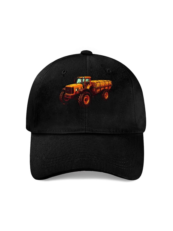 Hay Wagon Tractor Baseball Cap, Cotton Twill Dad Hat