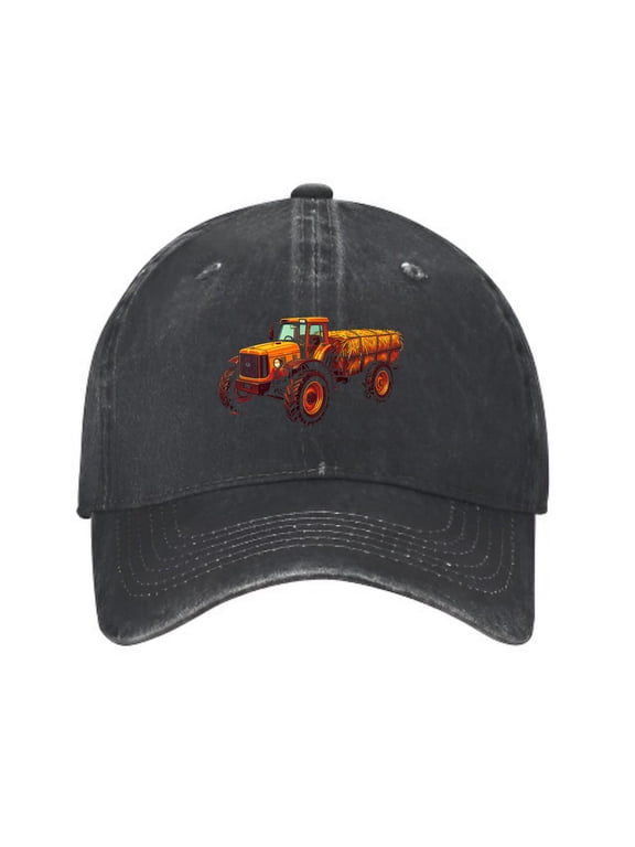 Hay Wagon Tractor Baseball Cap, Washed Cotton Dad Hat