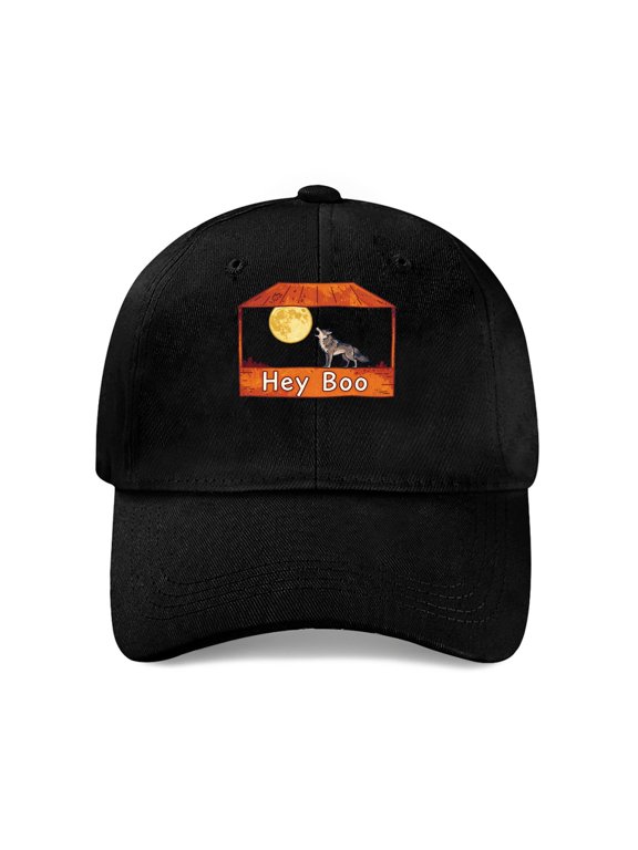 Howling Wolf at Full Moon Baseball Cap, Cotton Twill Dad Hat