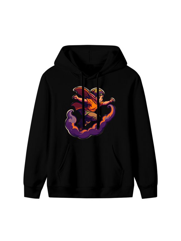 Leaping Elf - Adventure Magic Christmas Graphic Hoodie, Black