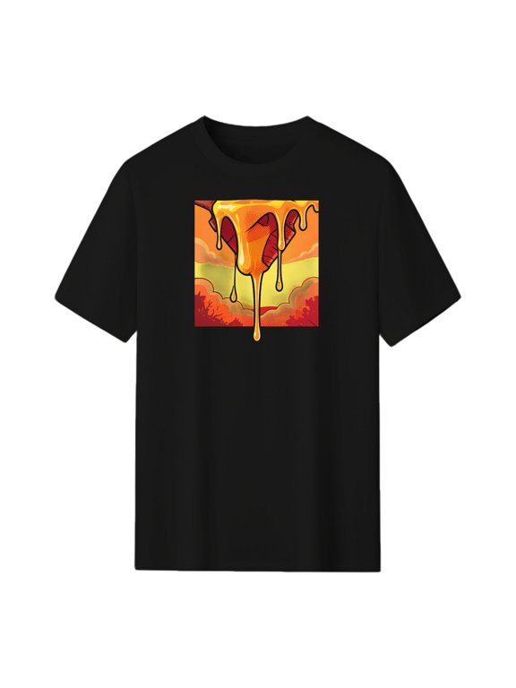 Maple Syrup Drip Graphic Tee, Black Unisex T-Shirt