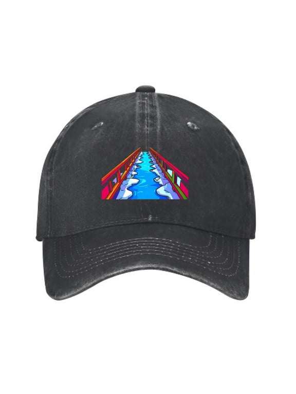 Narrow Bridge Over Frosty Baseball Cap, Washed Cotton Dad Hat