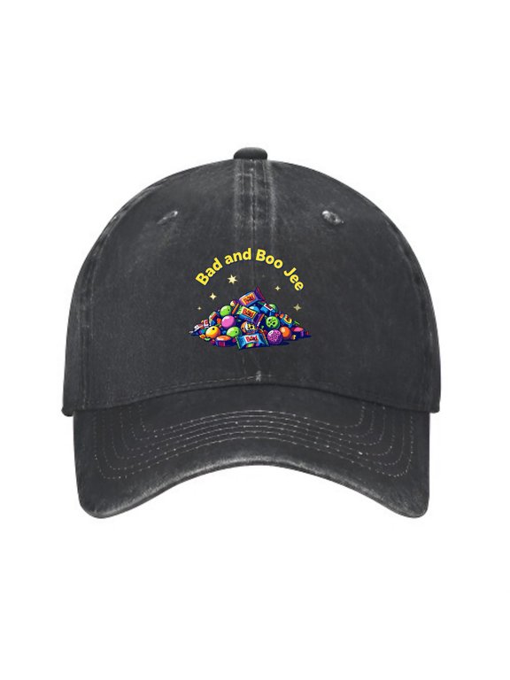 Bad and Boo Jee Halloween Baseball Cap, Washed Cotton Dad Hat