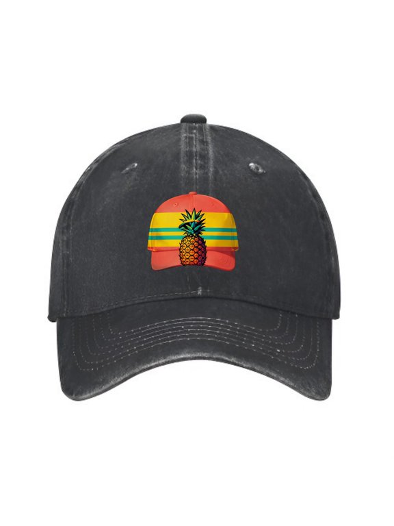 Pineapple Ball Cap Baseball Cap, Washed Cotton Dad Hat