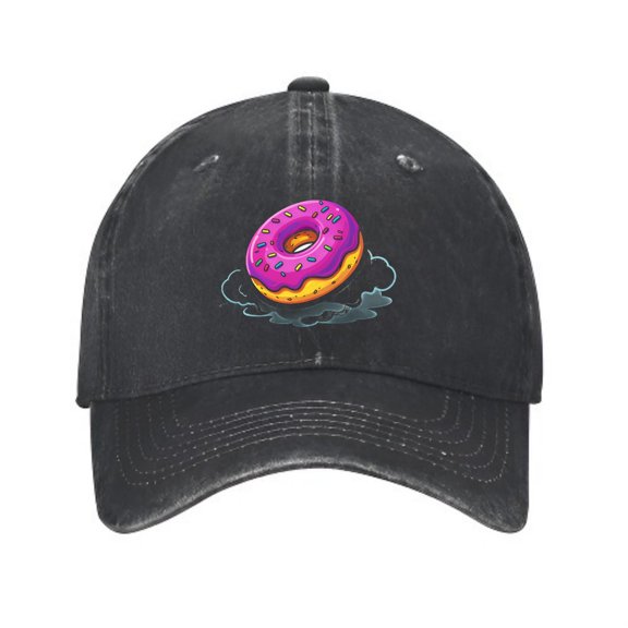 LNFAUEAPRINT Pink Donut Floating in Cloud Baseball Cap, Adjustable Dad Hat
