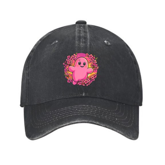 LNFAUEAPRINT Pink Ghost Floating Among Baseball Cap, Washed Cotton Dad Hat