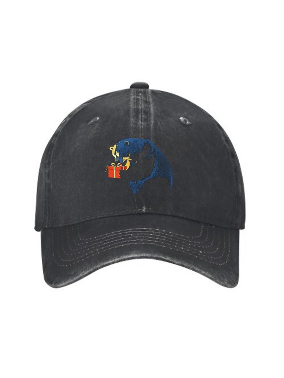 Polar Bear Opening Red Box Baseball Cap, Washed Cotton Dad Hat