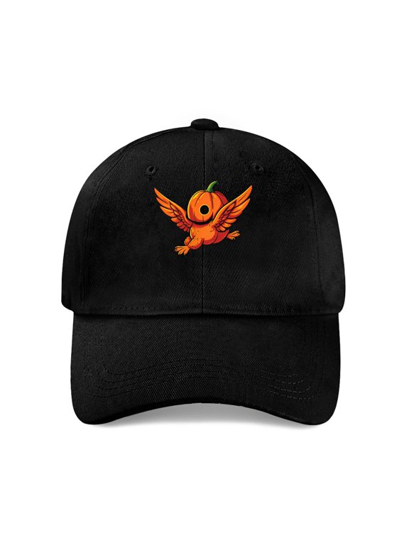 Pumpkin Flying Baseball Cap, Cotton Twill Adjustable Dad Hat
