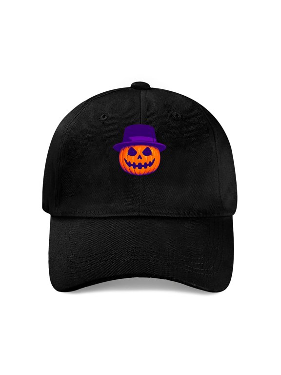 Halloween Carved Pumpkin Baseball Cap, Cotton Twill Dad Hat
