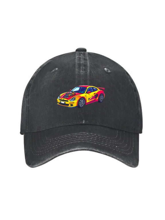 Race Car with Sparkler Engine Baseball Cap, Adjustable Dad Hat