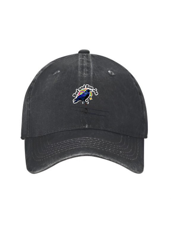 Raven Perched on Fence Post Baseball Cap, Adjustable Dad Hat