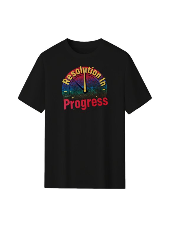 Resolution in Progress Graphic Tee, Black Unisex T-Shirt