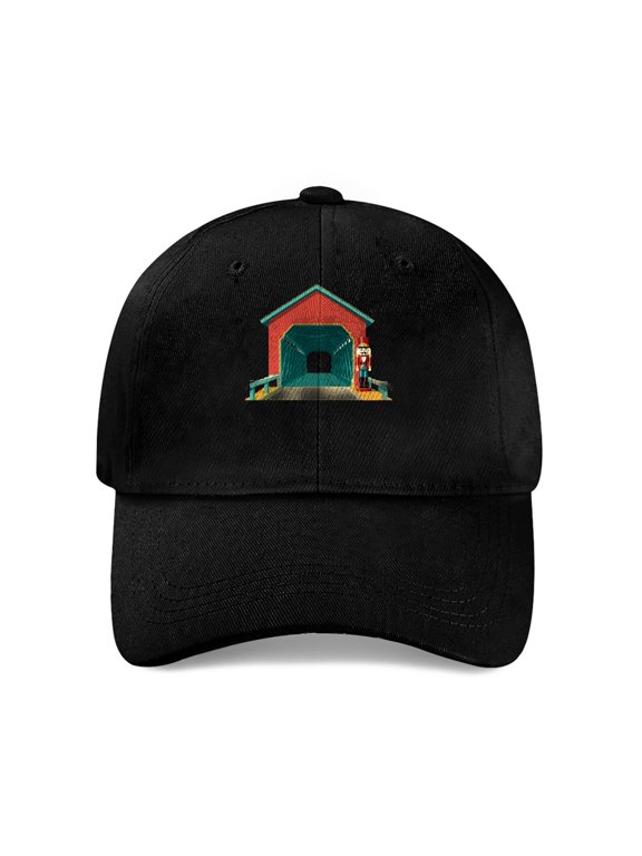 Retro Covered Bridge Baseball Cap, Cotton Twill Dad Hat