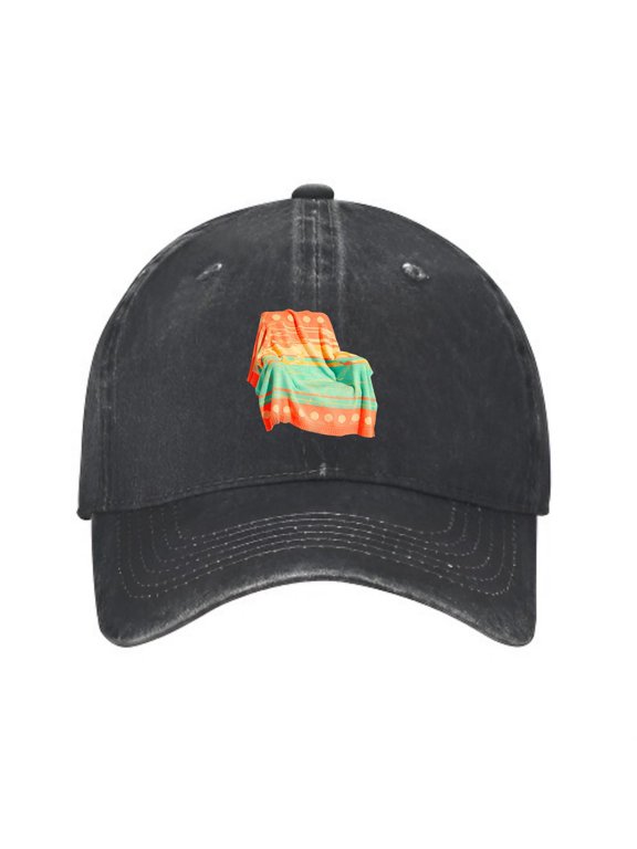 Retro Polka Dot & Stripe Knit Baseball Cap, Adjustable Dad Hat
