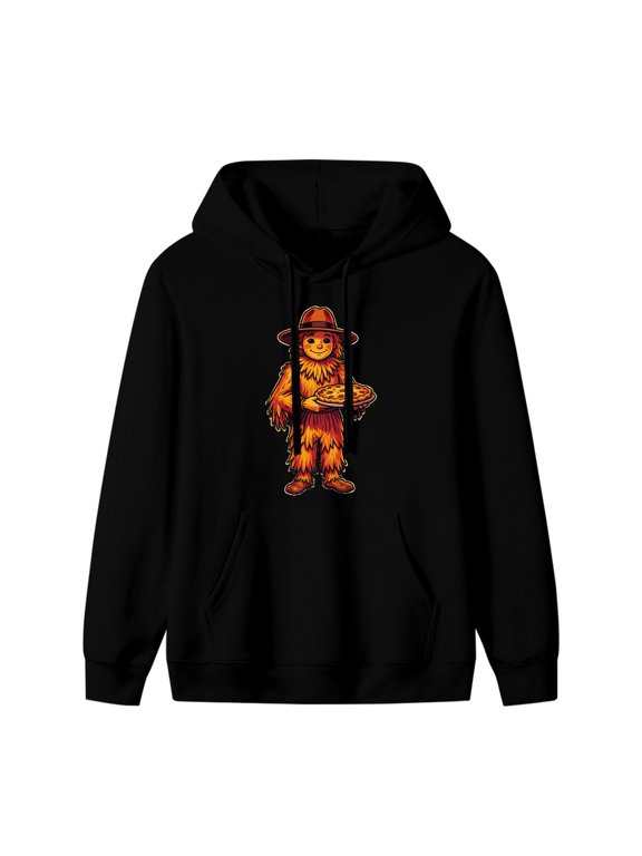 Scarecrow Pizza Graphic Hoodie, Black Unisex Pullover