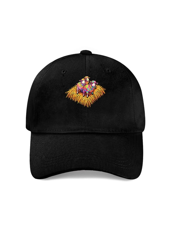 Sheep on Straw Roof Baseball Cap, Cotton Twill Dad Hat