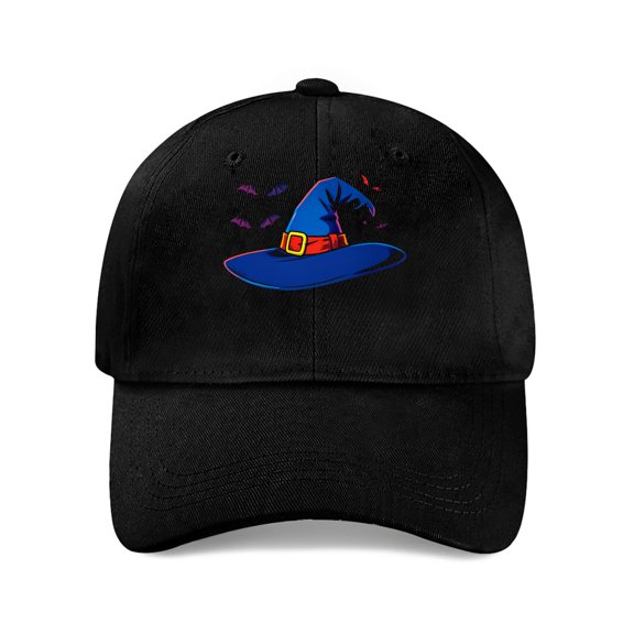 LNFAUEAPRINT Witch's Hat with Flying Bats Baseball Cap, Adjustable Dad Hat