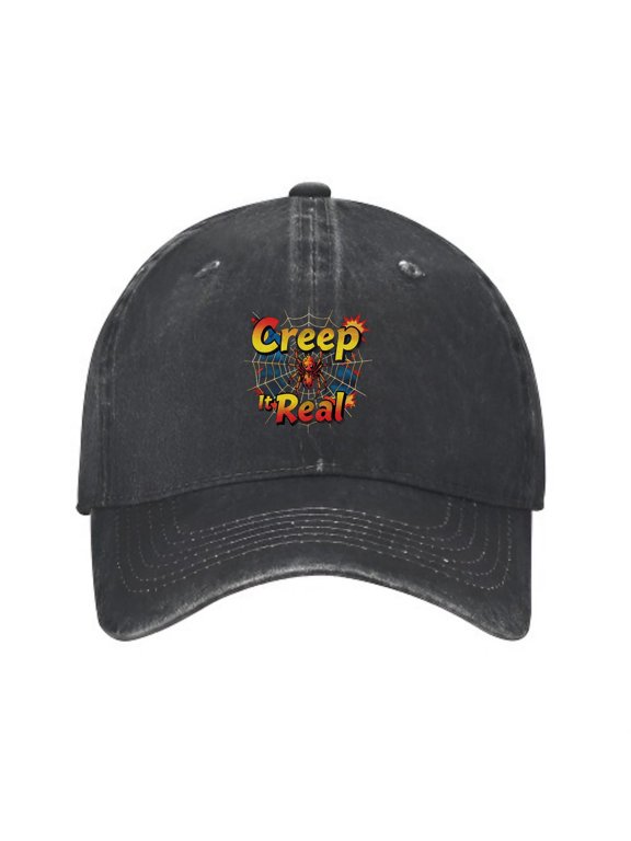 Scary Spider Web Baseball Cap, Washed Cotton Dad Hat