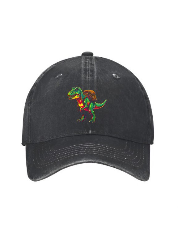 T-Rex Dinosaur with Backpack Baseball Cap, Adjustable Dad Hat