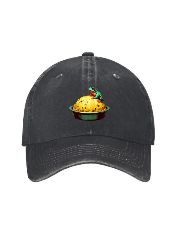 Tree Frog Guarding Bowl Baseball Cap, Washed Cotton Dad Hat