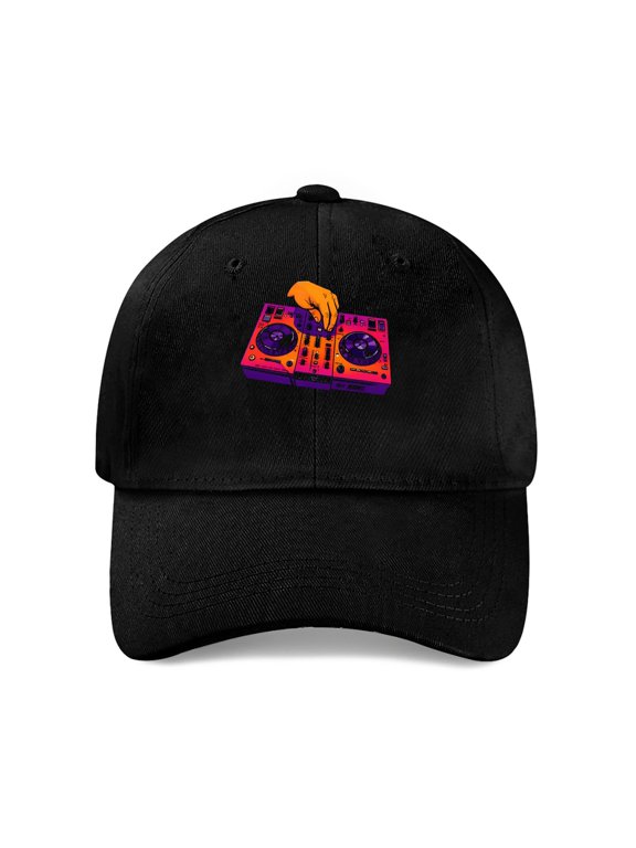 Vibrant DJ Mixer Christmas Baseball Cap, Cotton Twill Dad Hat