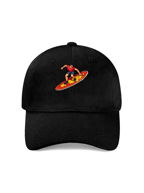 Vibrant Flame Surfboard Baseball Cap, Cotton Twill Dad Hat
